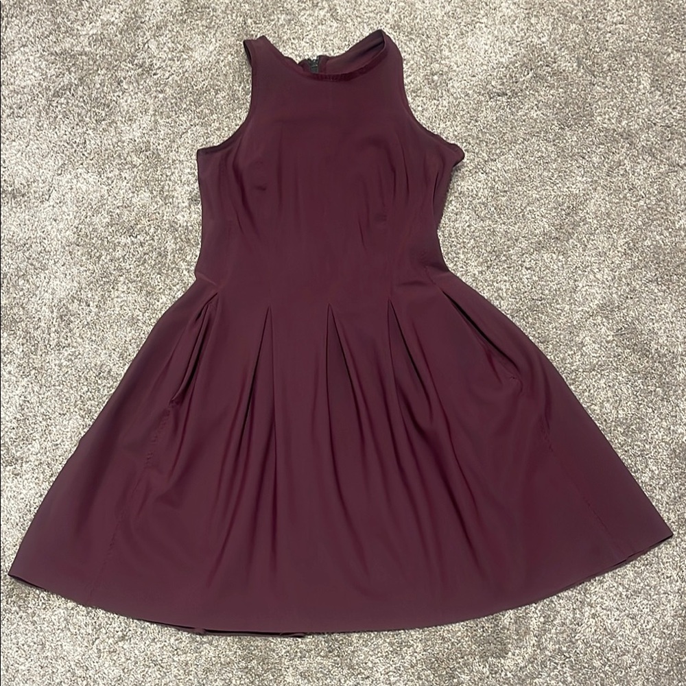Lululemon Athletica Maroon Pleated Halter Dress